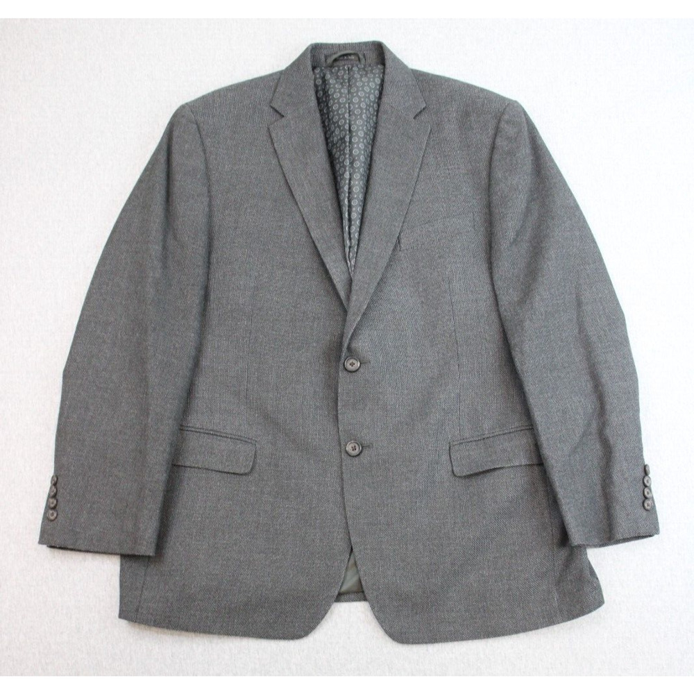 Lauren Ralph Lauren Blazer Mens 44R Gray Hopsack 2-Button Single Breasted Lined